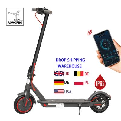 China LCD Display Screen+Wholesale Electrico 10.5AH 350W Patinate Pro EU R-U LED Light AOVO Foldable Adult Electric Scooter Warehouse Smart Scooty E-scooter for sale