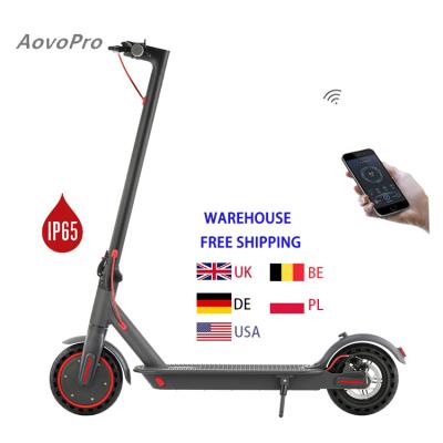 China LCD display screen+LED light AOVOPRO USA EU warehouse 10.5Ah 35KM electric moving chain elektro adult foldable scooter fast shipping for sale