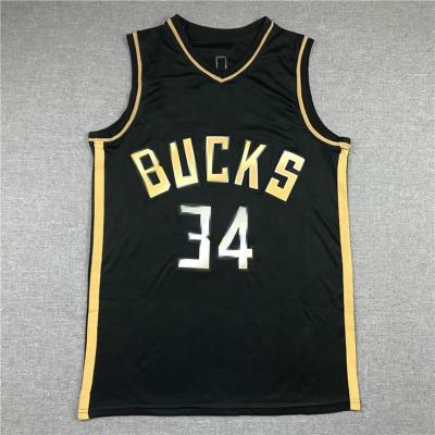 China New 2021 Style Male #34 Black Gold Basketball Tank Tops Antibacterial Young Men's Sports Basketball Jerseys Training Wear for sale