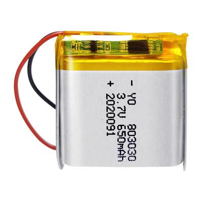 China Consumer Electronics Suppliers Batteries Wholesale 803030 650mAh Lithium Polymer Cell 3.7v Lipo Battery for sale