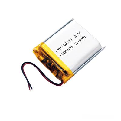 China Consumer electronics rechargeable polymer lithium ion battery rechargeable battery 803035 3.7v 800mah for sale