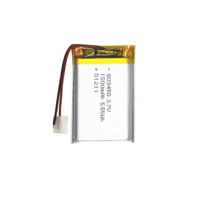 China Consumer electronics OEM 803450 battery 803545 rechargeable lithium polymer 3.7v 1500mah lipo battery for sale