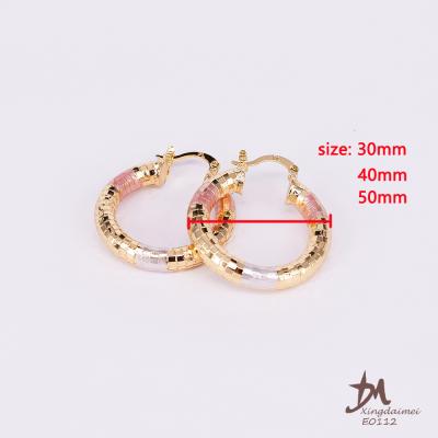 China E0112 New Arrival Three Colors Women Handmade Gold Circle Earring for sale