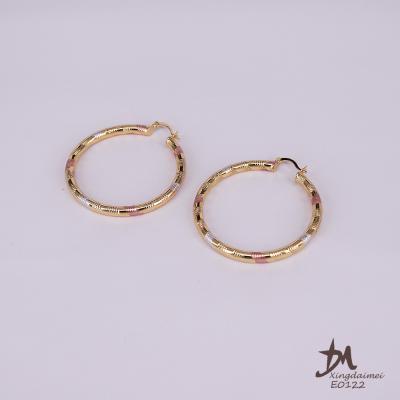 China Grace Xingdaimei Fashion jewelry 18K gold painted three colors women's earrings wholesale E0122 for sale