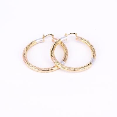 China New Latest Handmade Gold Earring Designs Fashion Jewelry Women Earrings E0111 Painted Three Colors Handmade Alloy Drop Earrings No Stone for sale