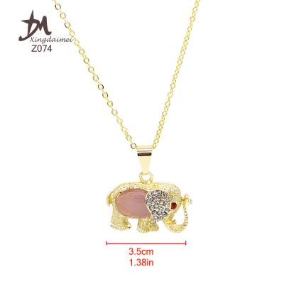 China Diamond Elephant Pendant Simple Fashion Chain Necklace Z074 Long Necklaces Women's Jewelry Necklaces for sale