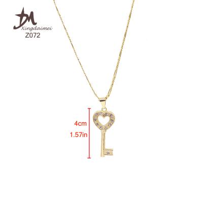 China Simple Religious Jewelry Z072 Diamond Key Fashion Necklace Pendant Necklaces For Woman for sale