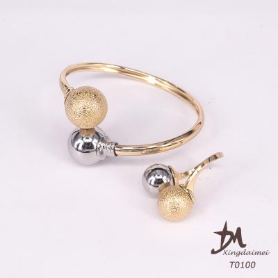 China Fashion And Generous Wholesale Fashion Jewelry Bracelet Ring Two Pieces Of Jewelry Set T0100 for sale