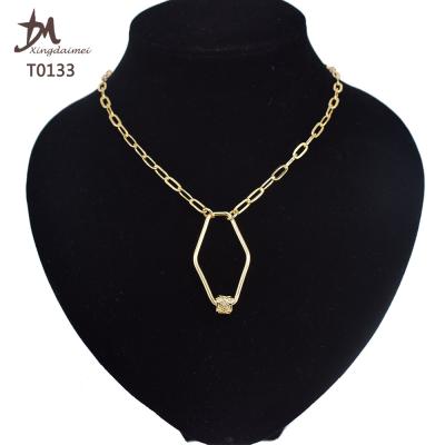 China X0133 Fashion Hot Sale High Quality 18K Gold Plated Fashion Charm Design Gift New Zircon Necklace for sale