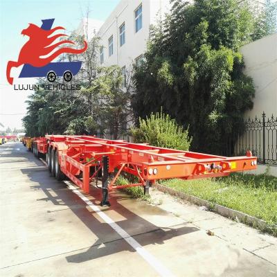 China Truck Trailer 3 Axles 40ft Container Skeletal Transportation Skeleton Semi Trailer for sale