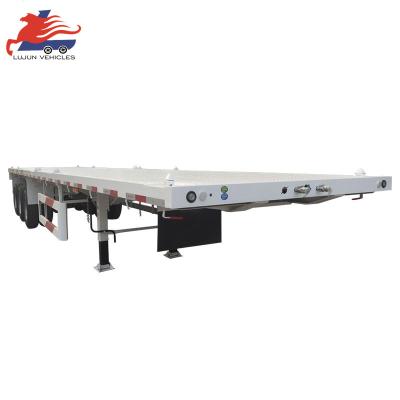 China Truck Trailer Shipping 40 Feet Container Transport Flat Bed Trailer 3 axle Flatbed Semi Trailer Price for sale