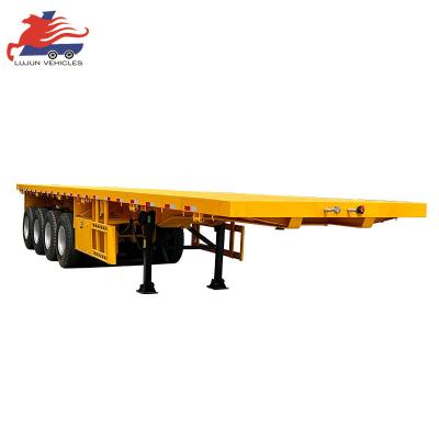 China Truck Trailer Custom 2 axle 40 ft 48 foot shipping container flatbed trailer flat bed semi trailer for sale