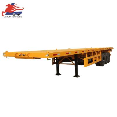 China Truck Trailer 30tons 20ft 40 ft 45feet flat bed trailer twist locks for shipping container trailers for sale for sale