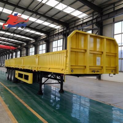 China Truck Trailer Sidewall dropside 3 Axle Cargo transport truck Trailer side wall semi trailer for sale