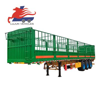 China Truck Trailer LUJUN made Vehicle Master animal fence transport trucks trailer cargo semi trailer fence semi trailer for sale