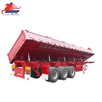 China Truck Trailer Dump Trailer Dump Trailer Hydraulic Cylinder 4 Axles U Type 50 Tons End Dump Trailer Tipper Semi Truck for sale