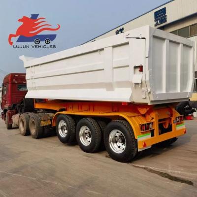 China Truck Trailer Lujun Factory Dump Semi Truck Trailer semi dump trailer For 3 Axles Dump Semi-Trailer for sale