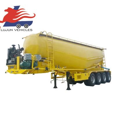 China Truck Trailer LUJUN New powered bulk powder tanker cement tank trailer for sale