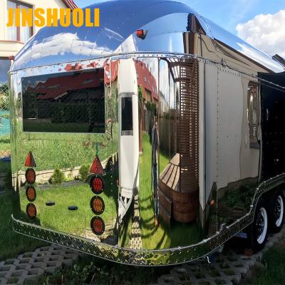 China Mobile vegetable processing plant barbecue&burger&coffee airstream stainless steel fast food truck food supply van for sale for sale