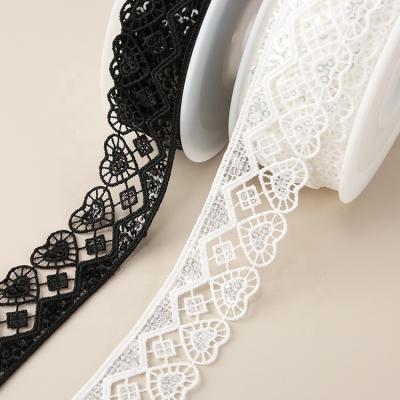 China Supplier Sustainable Textile And Dresses Lace Fabric Black White Embroidered Lace For Home Garment Soft Sequins OEM Customized Techniques for sale