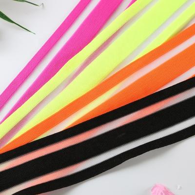 China Factory hot selling support elastic fish mesh new inter-color colorful nylon elastic band strap underwear bra waist elastic band for sale