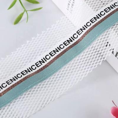 China Factory Price Viable Hot Selling NICE Printed Letters Plus Mesh Barcode Strap Pants Side Breathable Sports Accessories Mesh Belt for sale