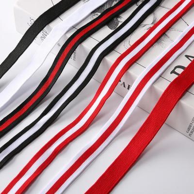 China Hot Selling Soft And Flexible And High Quality Colorful Stretch Elastic Band Lace Up Knitted Sewing Webbing For Clothing Strap Belt for sale