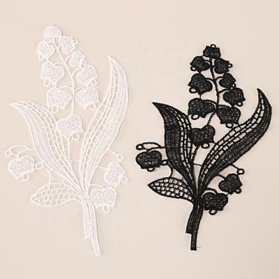 China hot sale black and white colorful 3D fish embroidery patches dreamcatcher pattern high quality hollow yarn fashion embroidered for sale