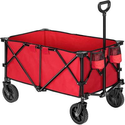 China Easy Beach Mobile Foldable Cart Camping Metal Garden Hand Service Cart Structure Portable Beach Folding Camping Cart for sale