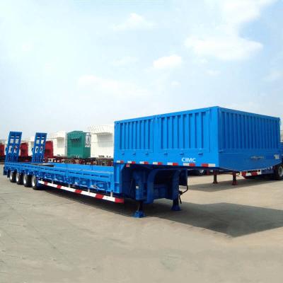 China Container Loader RGN Quad Axle 50T Low Deck Trailer for sale