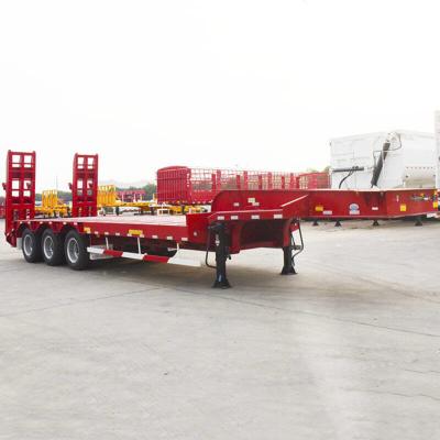 China Heavy Duty Cargo Drop Deck Q345B 80T Low Bed Semi Trailer for sale