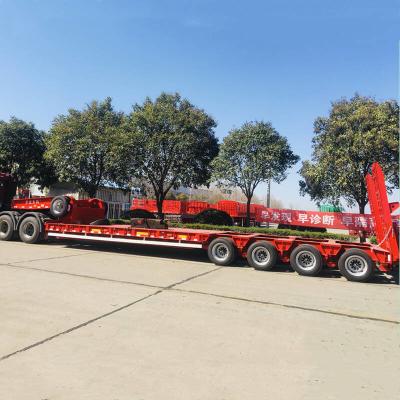 China Do quadrilátero dos eixos reboque de 60 toneladas da plataforma da gota de Lowboy 50ft semi à venda