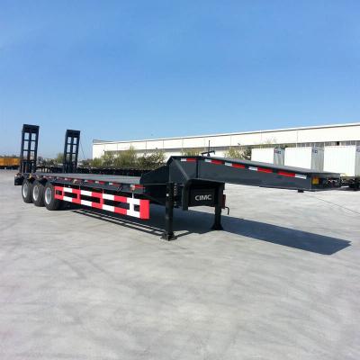 China Reboque da cama do Gooseneck de Transport 100T Triaxle da máquina escavadora baixo à venda