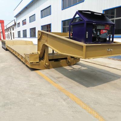 China Lowboy Gooseneck Flatbed Trailer for sale