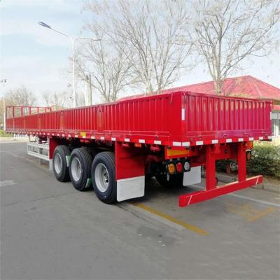 China Mechanical 100T Tri Axle 800mm Sidewall Dropside Trailer for sale