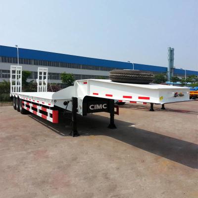 China Hydraulic Excavator CIMC 80T Low Bed Semi Trailer for sale