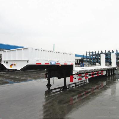 China 40ft Container Q345B 4 Axle 100T Low Bed Trailer for sale