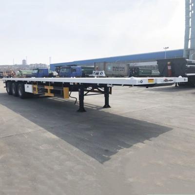 China 50mm Kingpin 3 Axle 80T 40Ft Flatbed Container Trailer for sale