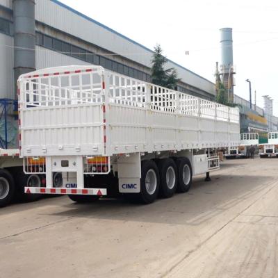 China 60 Ton Payload CIMC Livestock Cargo Fence Semi Trailer for sale