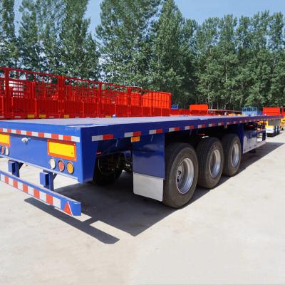 Chine Tri Axle Flat Bed Semi Trailer à vendre en Mozambique à vendre