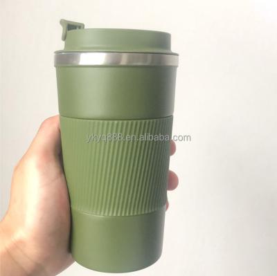 China 16oz 12oz Double Wall Coffee Cup Viable Coffee Tumbler With Leakproof Flip Vacuum Stainless Steel Insulation Coffee Mug Cold-Hot Drink for sale