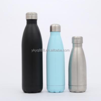 China Travel Sustainable Outdoor Cola Shaped Sports Water Bottle 12oz 17oz 25oz Stainless Steel Double Wall Vacuum Flask With Leak Proof Lid for sale