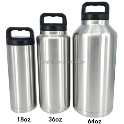 China 64oz 36oz 18oz Large Capacity Large Double Volume 64oz 36oz 18oz Stainless Steel Sports Water Bottle Portable Wall Insulated Outdoor Vacuum Flask for sale