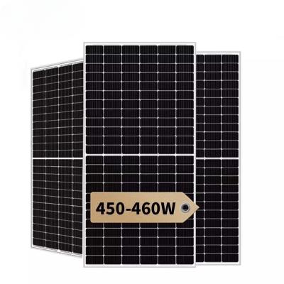 China Solar Warehouse Stock Good Quality Solar Panel 450W 460w 144 Half Cell Panel For Home Roof 166mmx166mm for sale