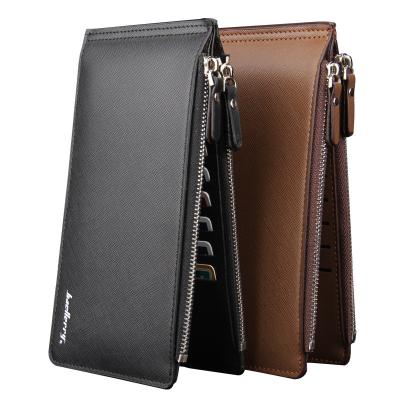 China No Baellerry Leisure Multi Slot Long Men's Wallet Multifunctional Cross Pattern Bank Card Ultra-thin Bag for sale