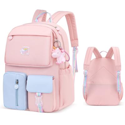 China Korean Fashion Rainbow Shoulder Strap Breathable School Bag for Teenagers Girls Children's Backpacks Mochilas Waterproof Kids Schoolbags for sale