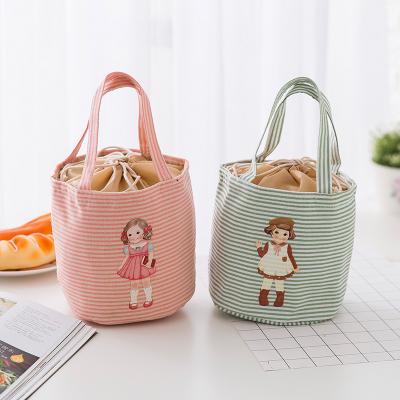 China Cute Handheld Wholesale Cute Cartoon Little Girl Cartoon Food Insulation Package Box Ice Cream Cooler Lunch Bag for sale