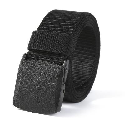 China Leisure Time Hypoallergenic Men's Canvas Belt Sports Outdoor Metal Nylon Iron Free Plastic Buckle Pants Casual Belt for sale