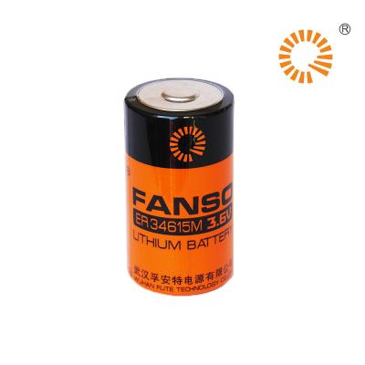 China Primary Lithium Lisocl2 Chloride Battery D Bobbin Type Fanso Battery ER34615M 3.6V D Lithium Thionyl Batteries for sale