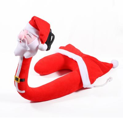 China New Multifunctional Lazy Cell Phone Holder Christmas Design Neck Pillow 2-in-1 Plush Pillow Plush Therapy Mobile Phone Holder for sale